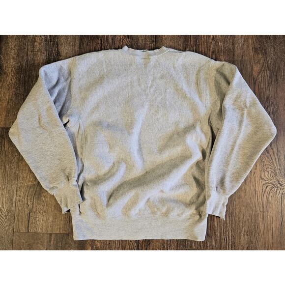 VINTAGE David Letterman Late Show Sweater Adult Large Gray Sweatshirt Distressed - Picture 8 of 8